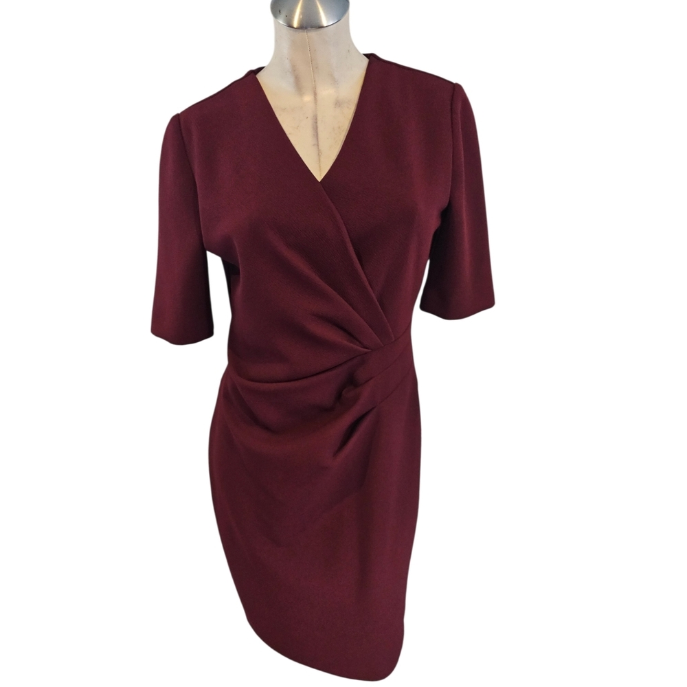 Tahari ASL Size 8 Burgundy Sheath Dress  Day to Night